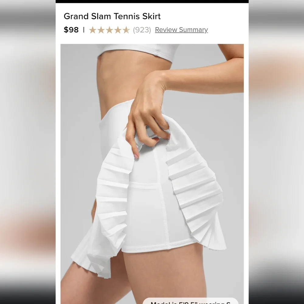 Alo yoga Grand Slam White Tennis Skirt